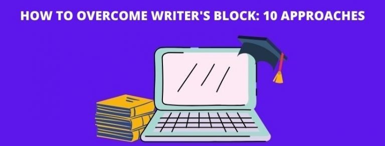 The image suggests how to overcome writer's block
