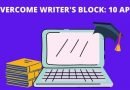 The image suggests how to overcome writer's block